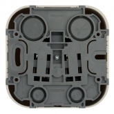 Накладная розетка Legrand Quteo с заземлением со шторками слоновая кость (бежевый)