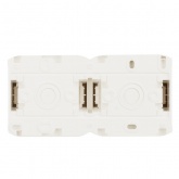 Розетка двойная Legrand Quteo с заземлением со шторками IP44 белая