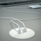 Настольный встраиваемый блок SE USB тип А+USB тип С (розетка-удлинитель) Unica System белый