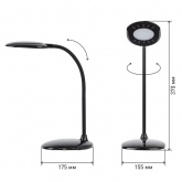 Светильник светодиодный настольный ЭРА NLED-457-6W-BK 3 цвета, черный, USB для зарядки устройств