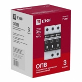 Ограничитель импульсных напряжений EKF ОПВ-B/3P In 30кА 400В с индикатором