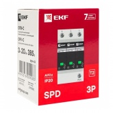 Ограничитель импульсных напряжений EKF ОПВ-C/3P In 20кА 400В с индикатором