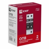 Ограничитель импульсных напряжений EKF ОПВ-D/2P In 5кА 230В с индикатором