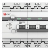 Дифавтомат EKF PROxima АД-32 3P+N C25А 100мА тип АС трехфазный селективный электронный 4,5кА (дифференциальный автомат, АВДТ)