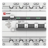 Дифавтомат EKF PROxima АД-32 3P+N C32А 100мА тип АС трехфазный селективный электронный 4,5кА (дифференциальный автомат, АВДТ)
