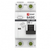 Дифференциальный автомат EKF Basic АД-12 1P+N C40А 30мА тип АС однофазный электронный 4,5кА (дифавтомат, АВДТ)