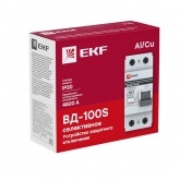 УЗО EKF PROxima ВД-100 2P 80А/100мА (электромеханическое) АС селективное (ВДТ)