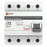 УЗО EKF PROxima ВД-100 4P 40А/ 30мА (электромеханическое) А (ВДТ)