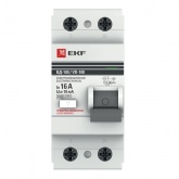 УЗО EKF PROxima ВД-100 2P 16А/ 10мА (электромеханическое) АС (ВДТ)