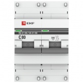 Автоматический выключатель EKF PROxima ВА 47-100 2P 80А (C) 10kA (автомат электрический)