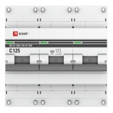 Автоматический выключатель EKF PROxima ВА 47-100 3P 125А (C) 10kA (автомат электрический)