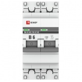 Автоматический выключатель EKF PROxima ВА 47-63 2P 6А (В) 4,5kA (автомат электрический)