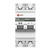 Автоматический выключатель EKF PROxima ВА 47-63 2P 6А (D) 4,5kA (автомат электрический)