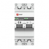 Автоматический выключатель EKF PROxima ВА 47-63 2P 6А (C) 4,5kA (автомат электрический)