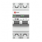 Автоматический выключатель EKF PROxima ВА 47-63 2P 20А (C) 4,5kA (автомат электрический)