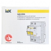 Дифференциальный автомат ИЭК АД12MS 2П C20А 100мА тип А однофазный электронный 4,5кА селективный (дифавтомат, АВДТ)