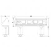 Блок настольный Экопласт с выключателем на 4 модуля (45х45мм) на струбцинах (алюминий) IP20
