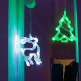 Фигура светодиодная Neon-Night Олененок, на присоске с подвесом, цвет белый