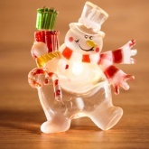 Фигура светодиодная Neon-Night Снеговик с подарком, RGB на присоске