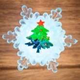 Елочка на снежинке Neon-Night RGB на присоске 5,5x5,5 см
