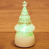 Фигура светодиодная на подставке Ёлочка Кристалл 1LED RGB 8.5см Питание от 3 LR44 (в комплекте)