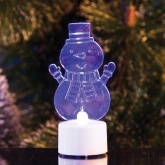 Фигура светодиодная на подставке Снеговик с шарфом 2D 1LED RGB 10см Питание от 3 AG13(LR44)