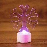 Фигура светодиодная на подставке Снежинка 1LED RGB 10см Питание от 3 AG13(LR44) (в комплекте)