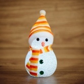 Акриловая светодиодная фигура Снеговик, 7LED RGB 17см, питание от 3 AG13 (батарейки в комплекте)