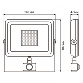 Прожектор светодиодный JazzWay PFL-SC-SMD-30Вт sensor 30Вт 6500K IP54 (матовое стекло) 4895205001411