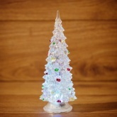 Акриловая светодиодная фигура на подставке Елочка средняя, 1LED RGB 20см, питание от 3 AG13 (в компл