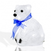 Акриловая светодиодная фигура белый мишка, 20LED 20см, питание от 3AA (не входят в комплект)