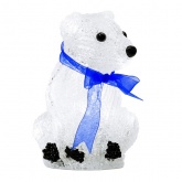 Акриловая светодиодная фигура белый мишка, 20LED 20см, питание от 3AA (не входят в комплект)