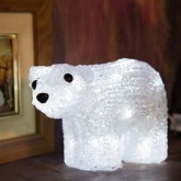 Акриловая светодиодная фигура Белый мишка 20LED 15х25см Питание от 3AA (не входят в комплект)