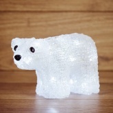 Акриловая светодиодная фигура Белый мишка 20LED 15х25см Питание от 3AA (не входят в комплект)