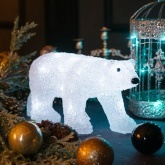 Акриловая светодиодная фигура Медведь, 24LED 34.5х12х17см, питание от 3AA (не входят в комплект)