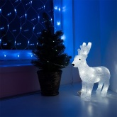 Акриловая светодиодная фигура Оленёнок, 24LED 30х10х28см, питание от 3AA (не входят в комплект)