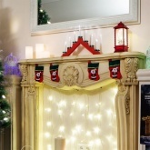 Новогодняя горка 7 свечек, 230V IP20, цвет корпуса: красный, цвет свечения: теплый белый