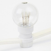 Гирлянда LED Galaxy Bulb String 10м, белый каучук, 30 ламп, 25W белые, IP65