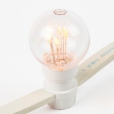 Гирлянда LED Galaxy Bulb String 10м, белый каучук, 30 ламп, тепло-белые, влагостойкая IP65