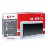Щит распределительный накладной EKF PROxima ЩРН-П-15 SlimBox 15м пластик затемненная дверца IP41