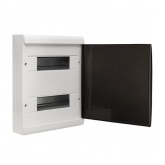 Щит распределительный накладной EKF PROxima ЩРН-П-24 SlimBox 2х12м пластик затемненная дверца IP41