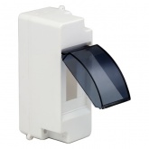 Бокс пластиковый накладной EKF PROxima КМПН 1/2 2 модуля с дверцей, белый