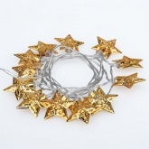 Гирлянда светодиодная на солнечной батарее Звезды, 12 LED теплый белый 1,2 метра IP44