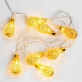 Гирлянда светодиодная Восточные фонарики, 10 LED Желтые 1,5 метра, прозрачный ПВХ, питание 2хАА