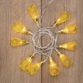 Гирлянда светодиодная Восточные фонарики, 10 LED Желтые 1,5 метра, прозрачный ПВХ, питание 2хАА