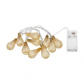 Гирлянда светодиодная Восточные фонарики, 10 LED Желтые 1,5 метра, прозрачный ПВХ, питание 2хАА