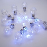 Гирлянда Feron CL580 Лампочки, 10 подвесов белый 5000K IP20 3m+0.5m, батарейки 3АА