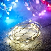 Гирлянда Роса, 2 м, 20 LED, цвет теплый белый работа от 2 батареек CR2032 в комплекте