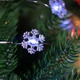 Гирлянда Снежинки, 2м, 20 LED, цвет белый, работа от 2 батареек CR2032 в комплекте