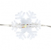 Гирлянда Снежинки, 2м, 20 LED, цвет белый, работа от 2 батареек CR2032 в комплекте